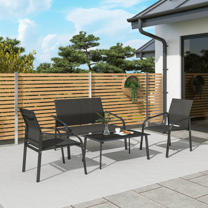4 Piece Patio Furniture Set, Deep Seat, Black Patio Furniture Sets at Gallery Canada