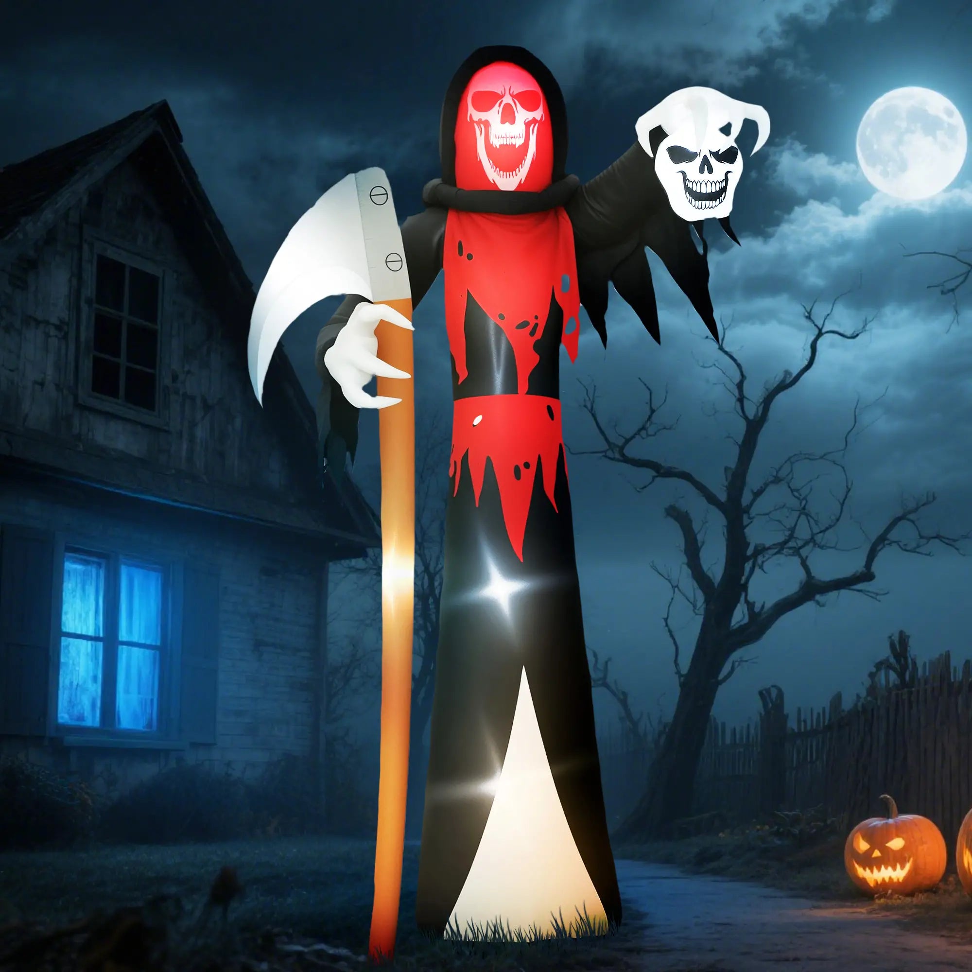 12 FT Halloween Inflatable Grim Reaper, Garden Decor with Lights Halloween Decorations at Gallery Canada