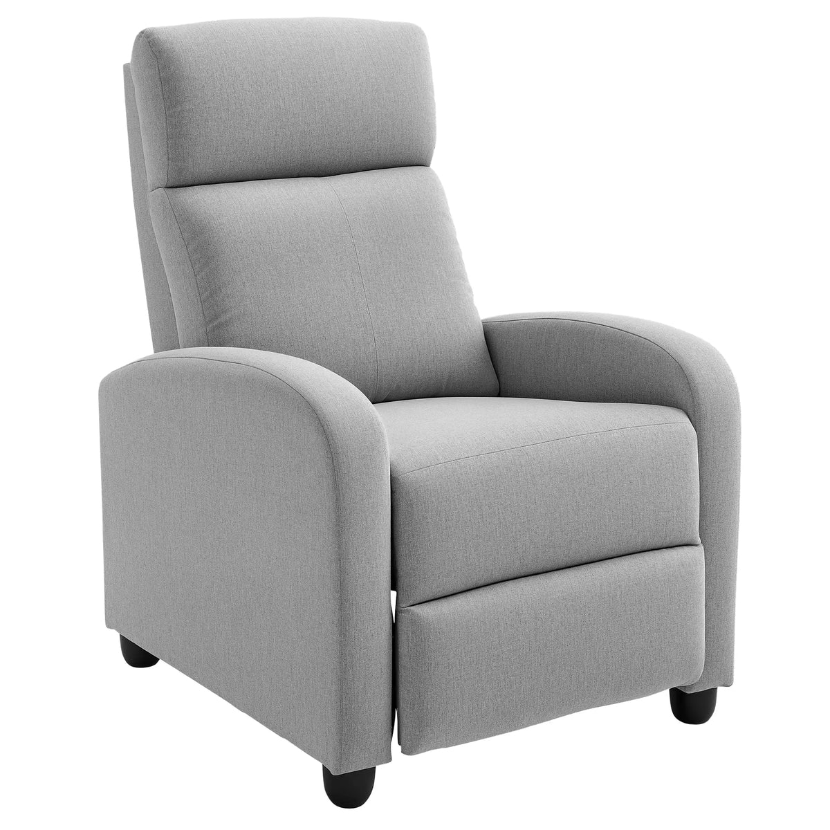 Fabric Recliner Manual Sofa Armchair, Light Grey Single Sofas Light Grey at Gallery Canada
