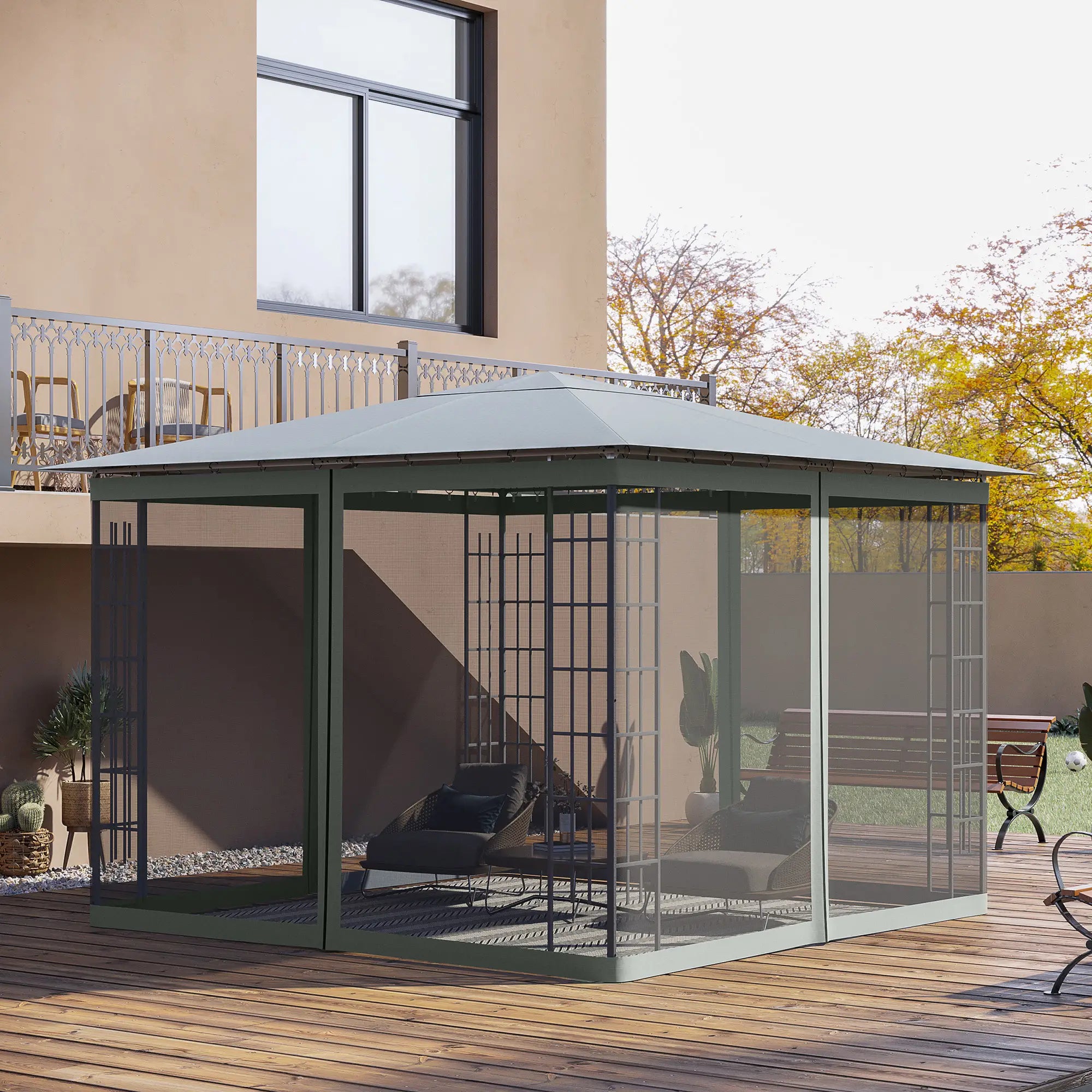 Replacement Mosquito Netting For Gazebo, 10' X 10', With Zippers, Black Gazebo Sidewalls at Gallery Canada