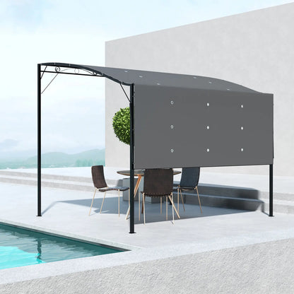 10x8ft Metal Gazebo, Extendable Side Awning, Dark Grey Pergolas at Gallery Canada