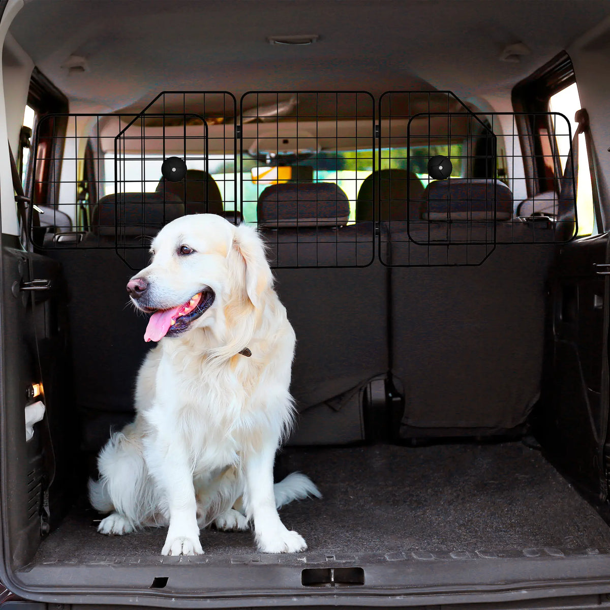 Dog Car Barrier, Adjustable SUV Trunk Divider, Heavy-Duty Steel Wire Mesh, Black Dog PlayPens at Gallery Canada