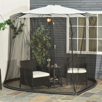 Patio Umbrella Bug Net, 7.5 Ft Mesh Screen with Zippered Door, Black Gazebo Sidewalls at Gallery Canada