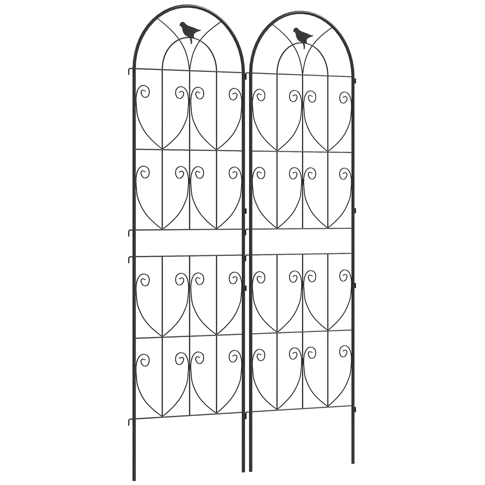 Metal Garden Trellis Set, Bird Design, 19.7
