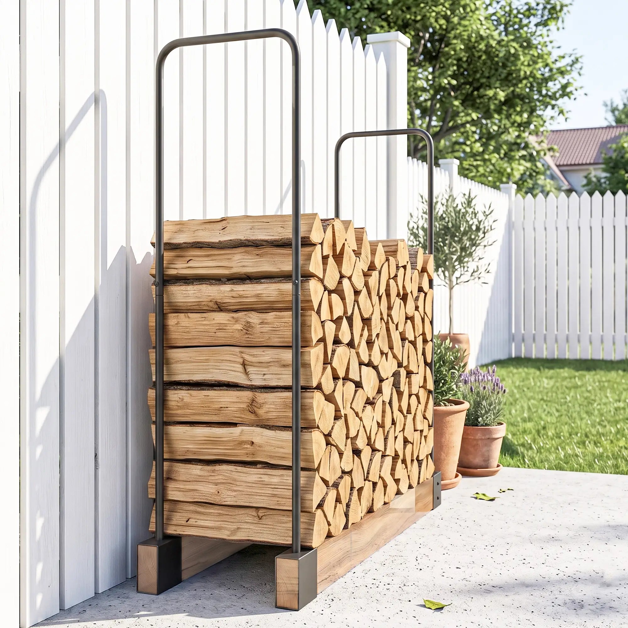 Diy Firewood Rack, Heavy Duty Steel Log Store, Black Firewood Racks at Gallery Canada
