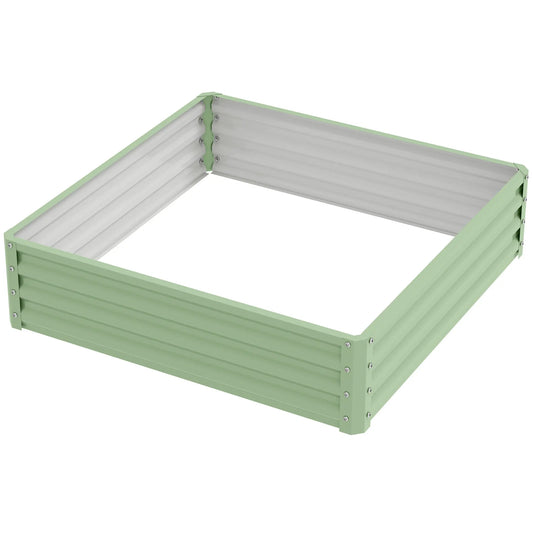 4' X 4' X 1' Raised Garden Bed, Galvanized Steel Planter, Light Green, Light Green Galvanized Planter Boxes Light Green at Gallery Canada