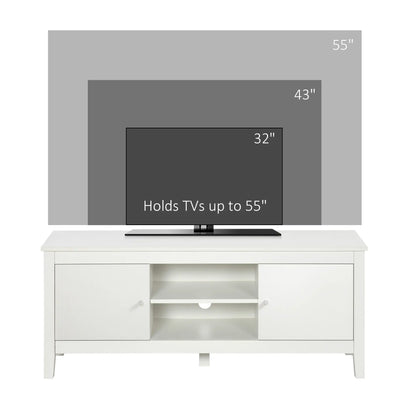 Modern TV Stand for 55" TVs, Storage Cupboards, Shelves, 47.2" x 16.7" x 19.7", White TV Stands at Gallery Canada