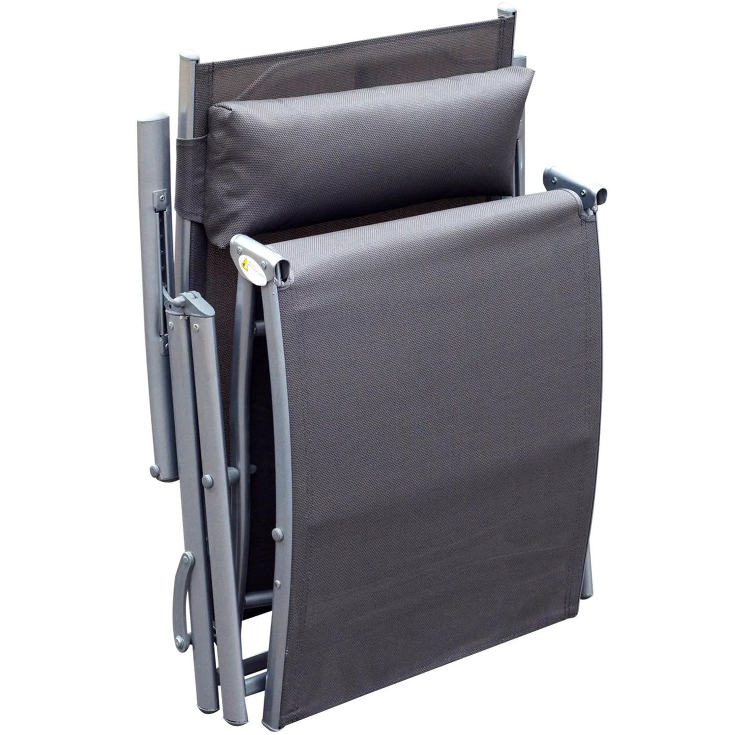 Heavy Duty Adjustable Folding Reclining Chair, Outdoor Sun Lounger, Grey Lounger Chairs at Gallery Canada