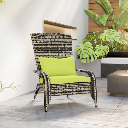 Wicker Adirondack Chair With Cushions, PE Rattan Fire Pit Chair, Green Patio Chairs at Gallery Canada