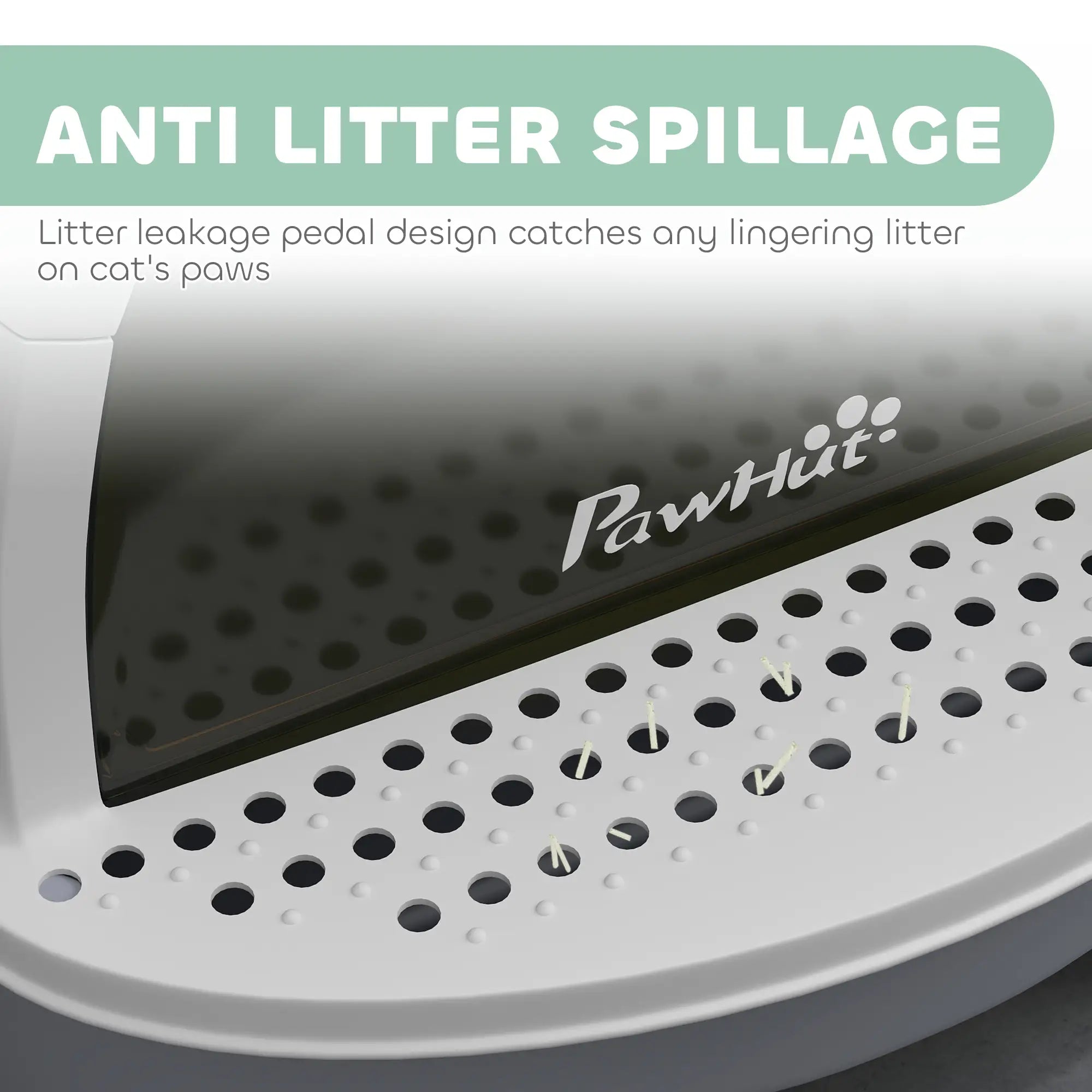 Cat Litter Box with Lid, Front Door Flap, Scoop, Grey Cat Litter Box Enclosures at Gallery Canada