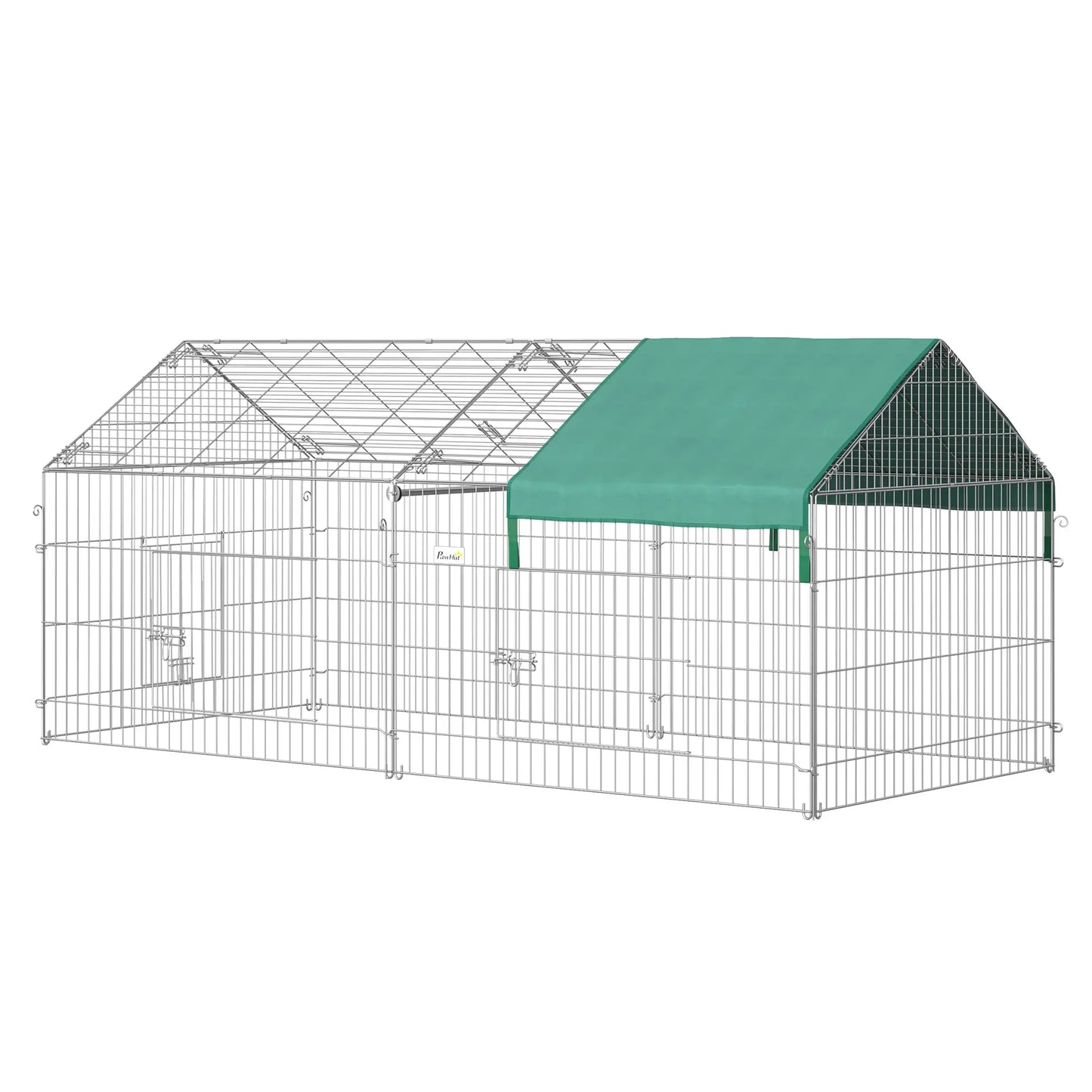 87x41x41-In Catio Rabbit Guinea Pig Cage, Small Animal Enclosure, Green Houses & Habitats Silver Frame, Green cover at Gallery Canada