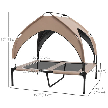 Raised Dog Bed, Cooling Cot with Canopy, Washable Mesh, Medium Large, Coffee Elevated Dog Beds at Gallery Canada