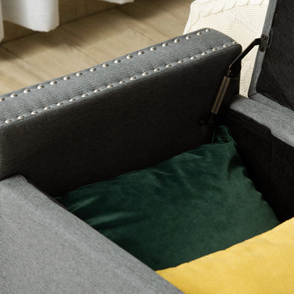 Upholstered Flip Top Storage Bench, Ottoman, Light Grey Storage Ottomans & Benches at Gallery Canada