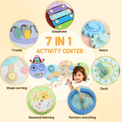 Caterpillar Montessori Busy Board, 7 in 1 Sensory Wall, for Toddlers 3+ Years Toy Playsets at Gallery Canada