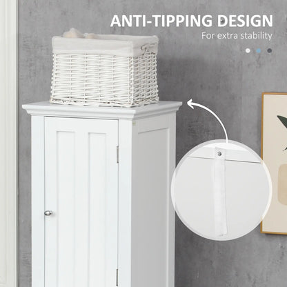 Freestanding Bathroom Cabinet, Open Shelves, 13.8" x 11.8" x 62.4", White Bathroom Cabinets at Gallery Canada