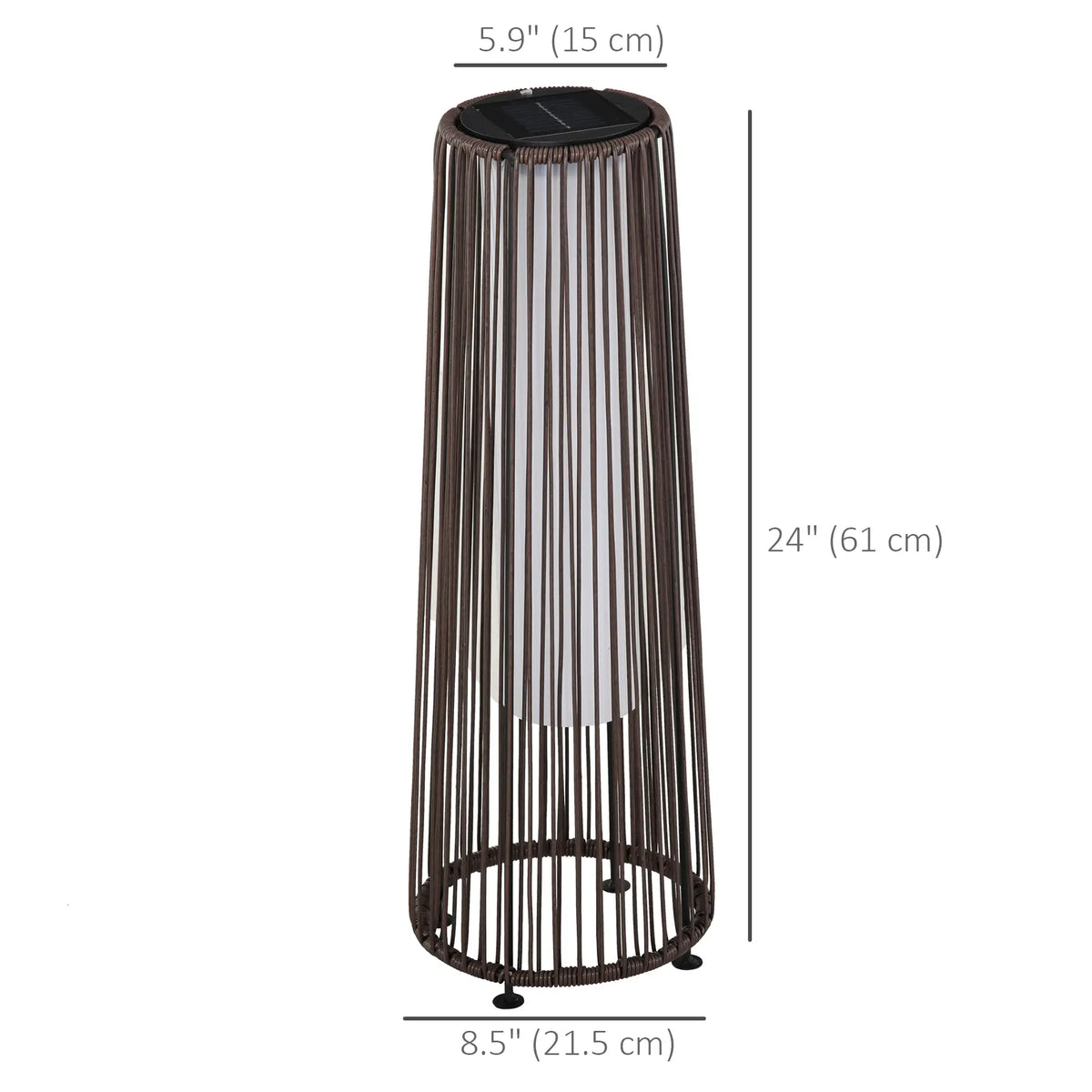 Solar Floor Lamp, LED Auto On/Off, IP44, Patio Porch Pathway, Brown Solar Post Lamps at Gallery Canada