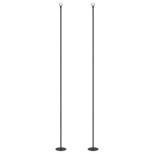 2 Pack 10' String Light Poles, Steel Hanging Stand, Black Lighting & Ceiling Fans Black at Gallery Canada