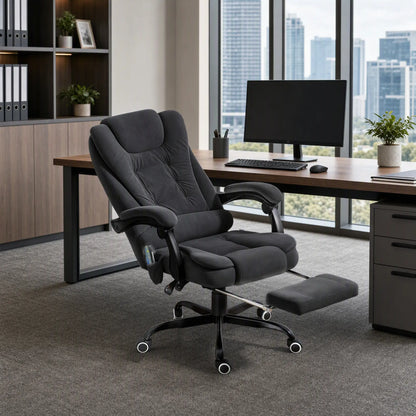 7-Point Vibrating Massage Chair with Footrest, Reclining Back, Black Massage Chairs at Gallery Canada