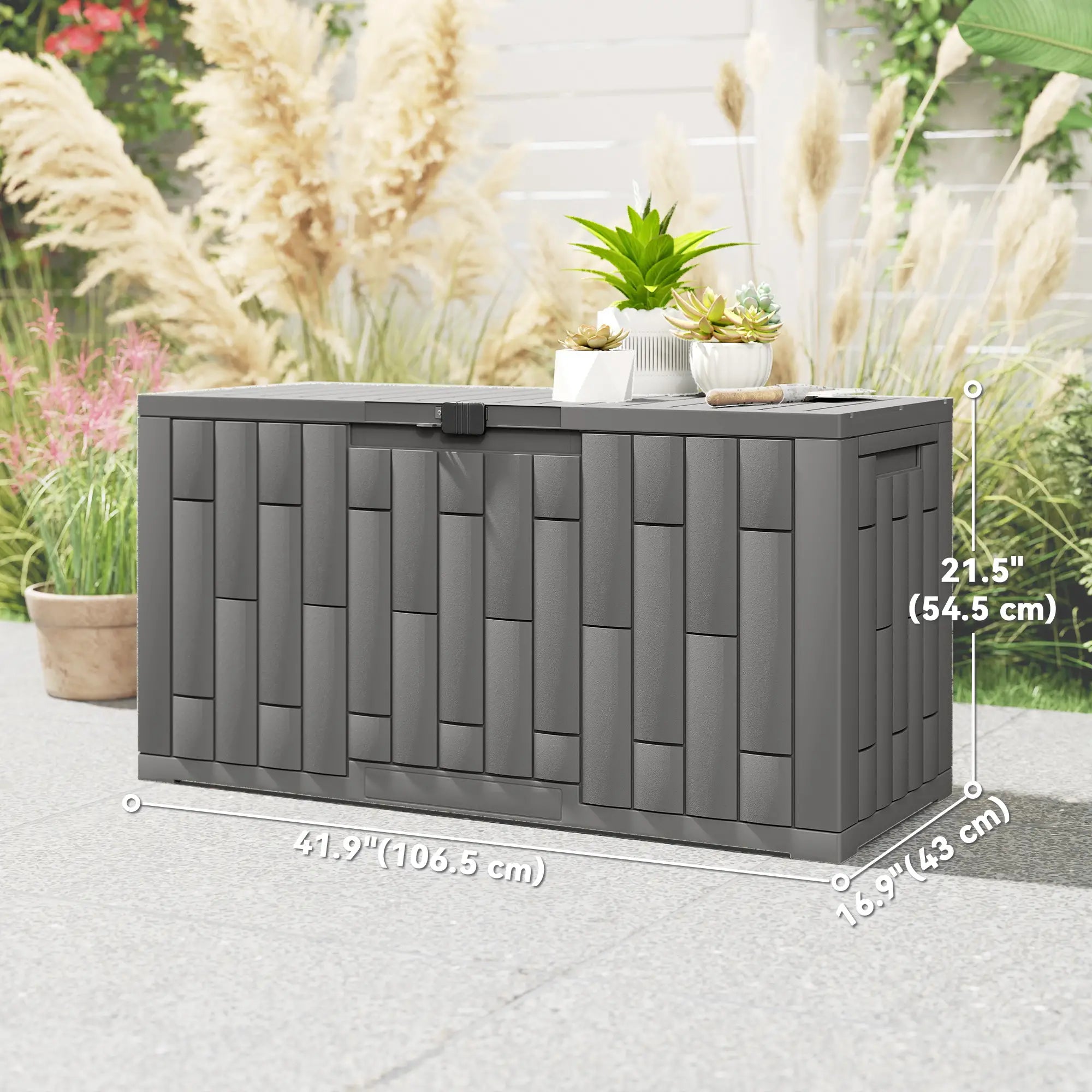 60 Gallon Resin Deck Box, Lockable Outdoor Storage Box Deck Box & Outdoor Storage at Gallery Canada