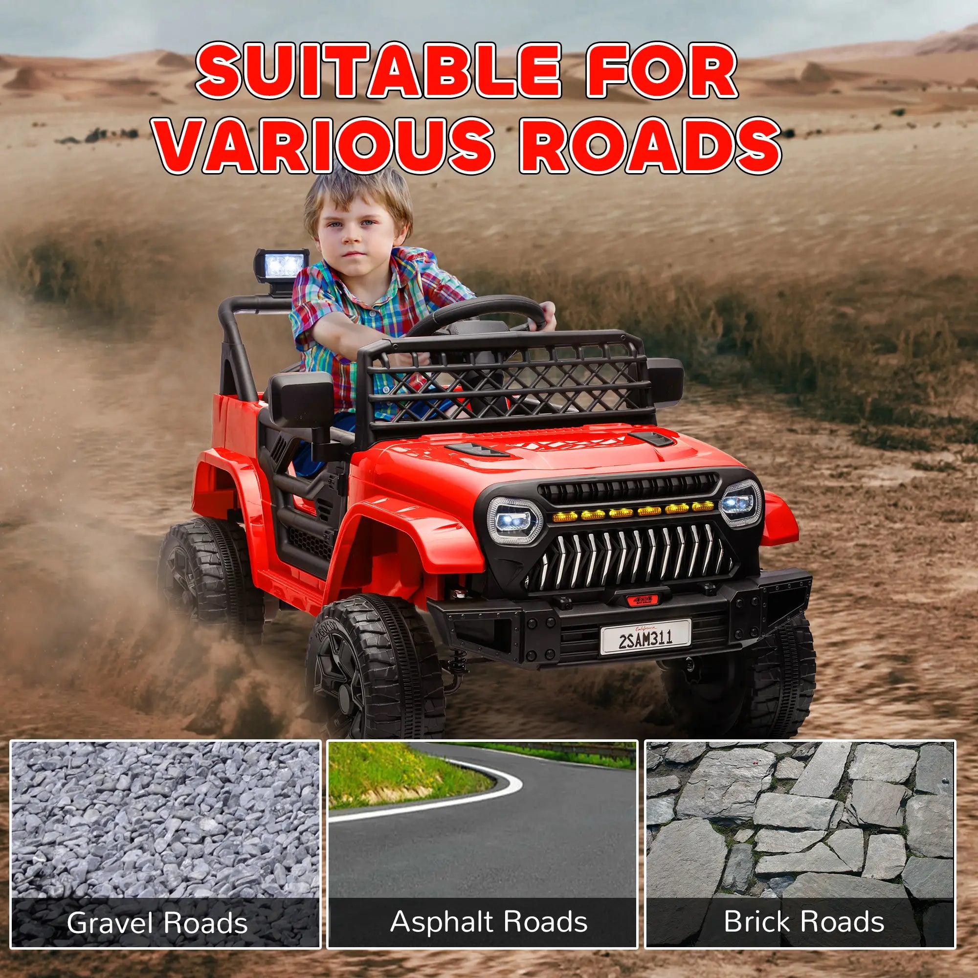 12V Ride On Truck, Electric Car For Kids, Remote Control, Red Electric Toy Cars at Gallery Canada