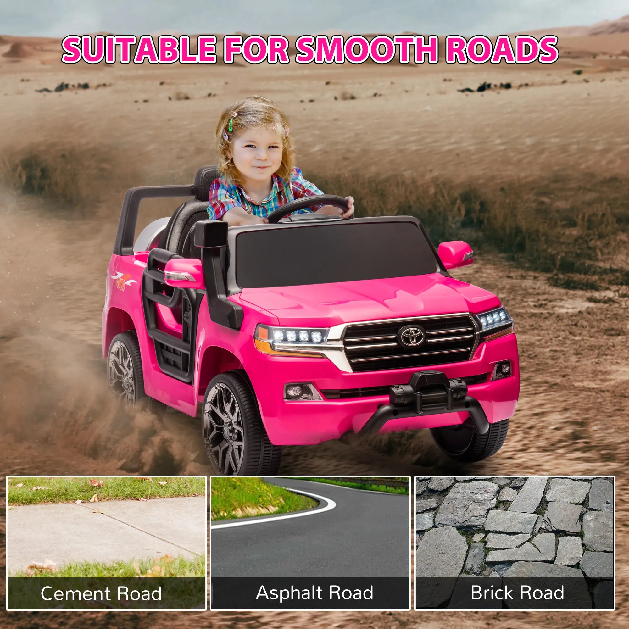 12V Licensed Kids Car, Remote Control, Four Wheel Spring Suspension, Pink Electric Toy Cars at Gallery Canada