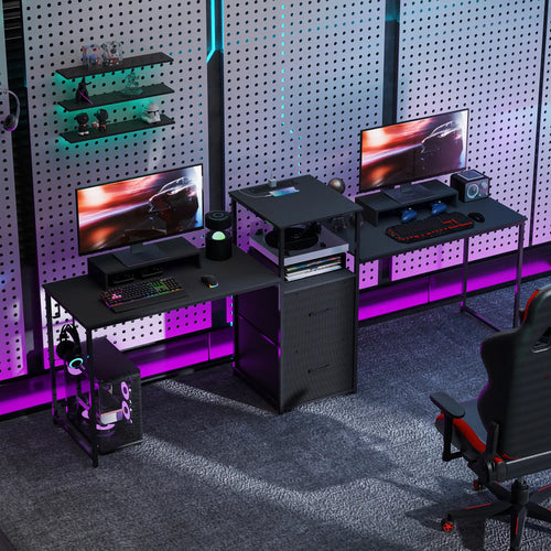 96 Inch Gaming Desk, Dual Computer Desk, Black