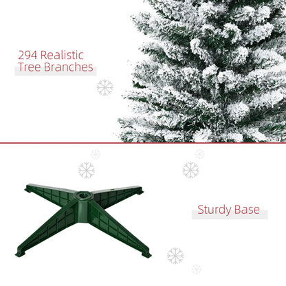 5ft Pencil Artificial Christmas Tree, Snow Flocked Branches, Green Artificial Christmas Trees at Gallery Canada