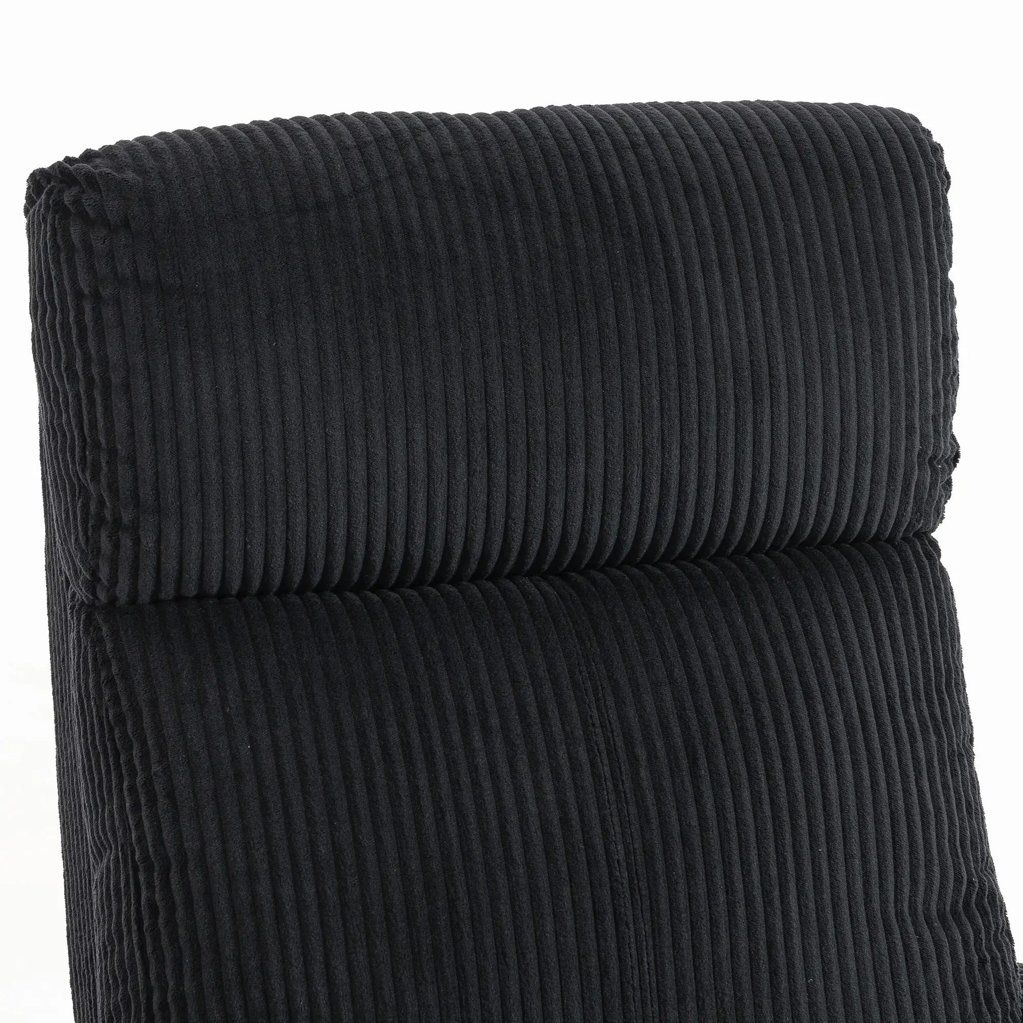 Corduroy Push Back Recliner Chair, Padded Seat, Black Single Sofas at Gallery Canada