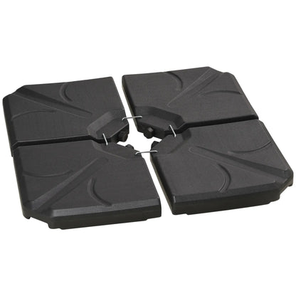 4 Piece Cantilever Umbrella Base, 123 lb Water or 158 lb Sand, Black Umbrella Bases Black at Gallery Canada