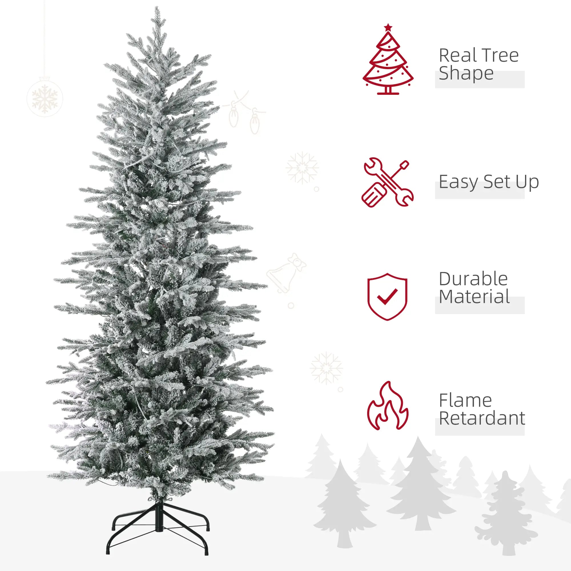 6' Pre Lit Artificial Christmas Tree, Snow Branches, Warm White Lights, Arctic Fir Pre Lit Christmas Trees at Gallery Canada