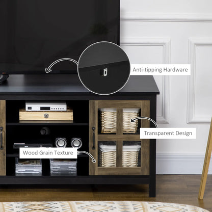 TV Stand for 55 Inch TVs, Adjustable Shelves, Cable Holes, Black TV Stands at Gallery Canada