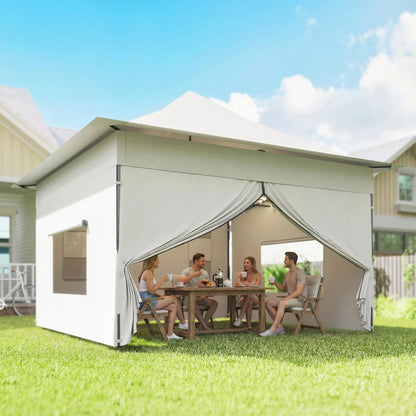 12 x 12 ft Pop Up Canopy Tent, UPF50+ 420D Outdoor Shelter, Silver Pop Up Canopies at Gallery Canada