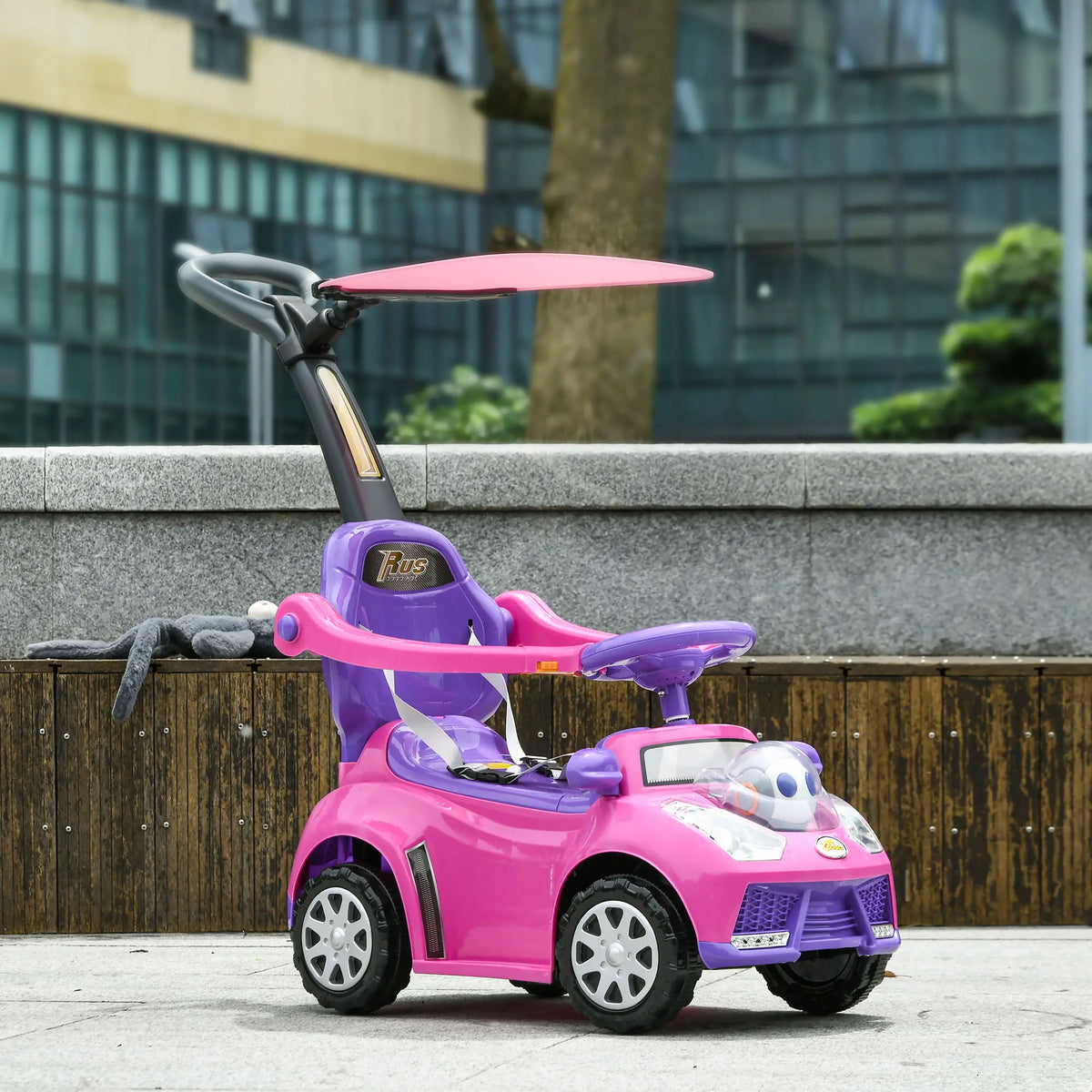 3 in 1 Kids Push Car, Toddler Sliding, Foot to Floor, Pink Push Cars for Toddlers at Gallery Canada