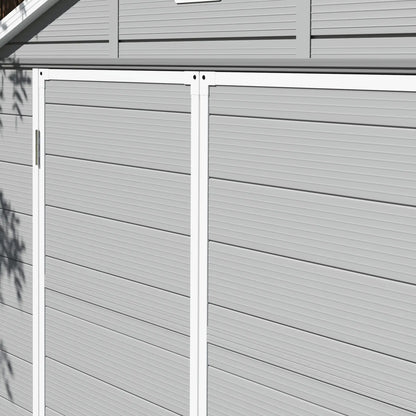 8' x 6' Plastic Garden Storage Shed, Light Grey Sheds at Gallery Canada