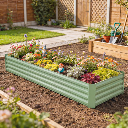 8 x 2.6 x 1.5ft Galvanized Raised Garden Bed, Light Green Planter Box, Light Green Galvanized Planter Boxes at Gallery Canada