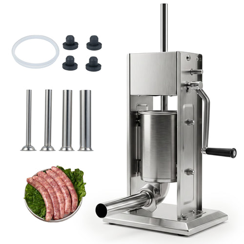 Manual Sausage Stuffer, 2 Speeds, 4 Tubes, 3 L