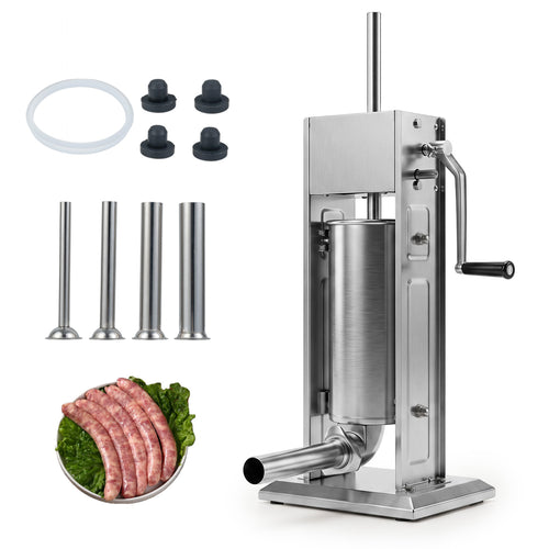 Manual Sausage Stuffer, 2 Speeds, 4 Tubes, 5 L