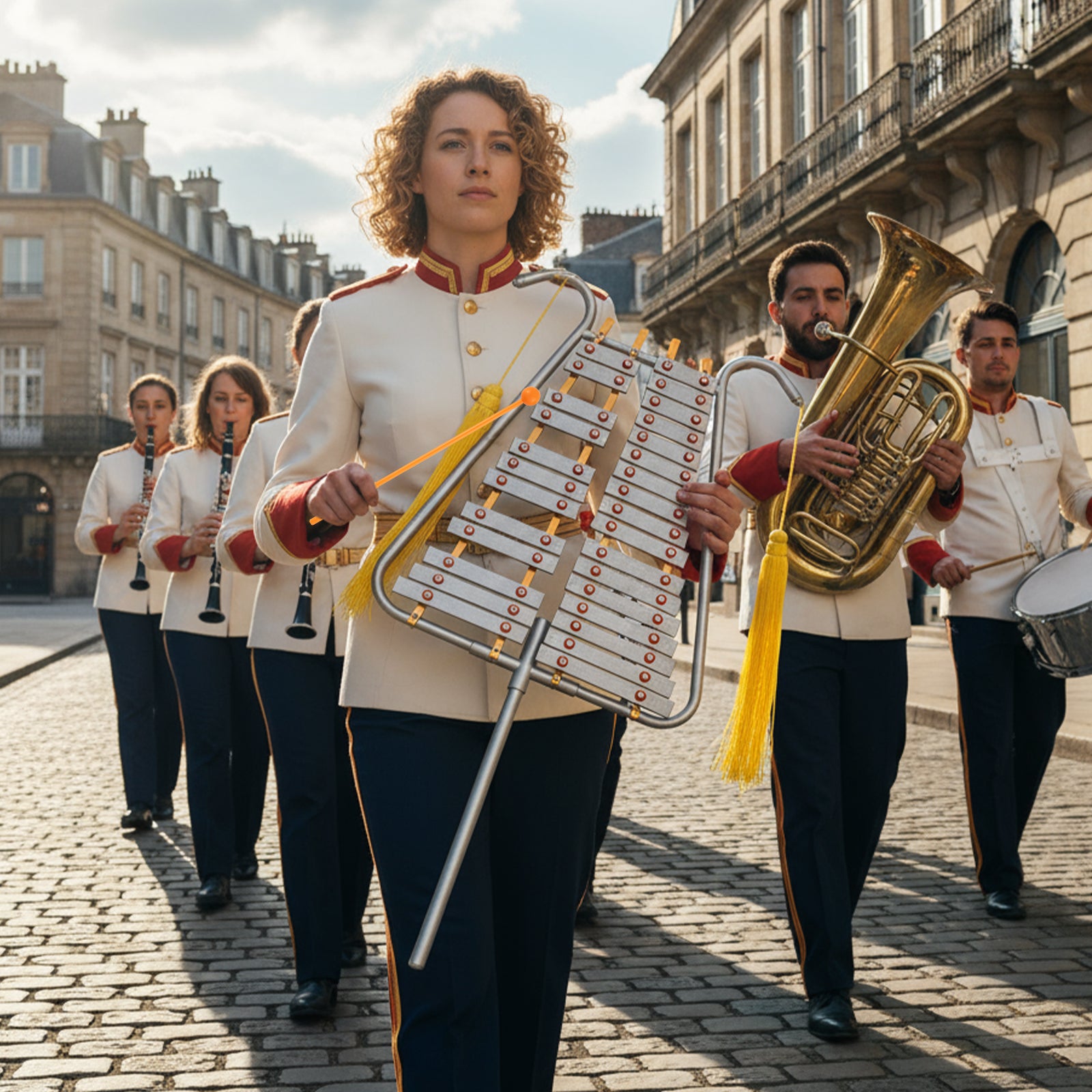 Marching Glockenspiel 29 Note Bell Lyre for Marching Band, Silver Drums & Percussion at Gallery Canada