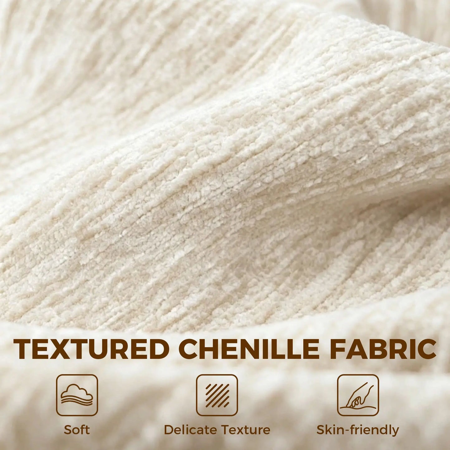 3 Seater Chenille Cloud Couch, Spring Cushion, Beige