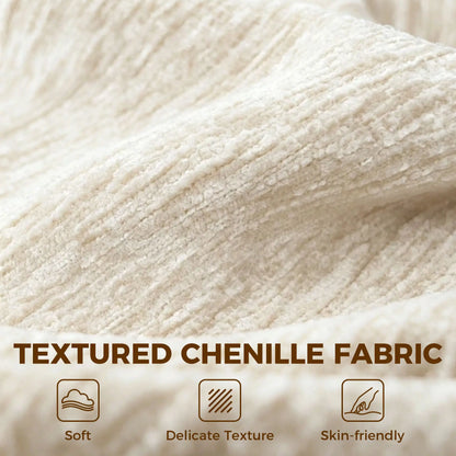 3 Seater Chenille Cloud Couch, Spring Cushion, Beige