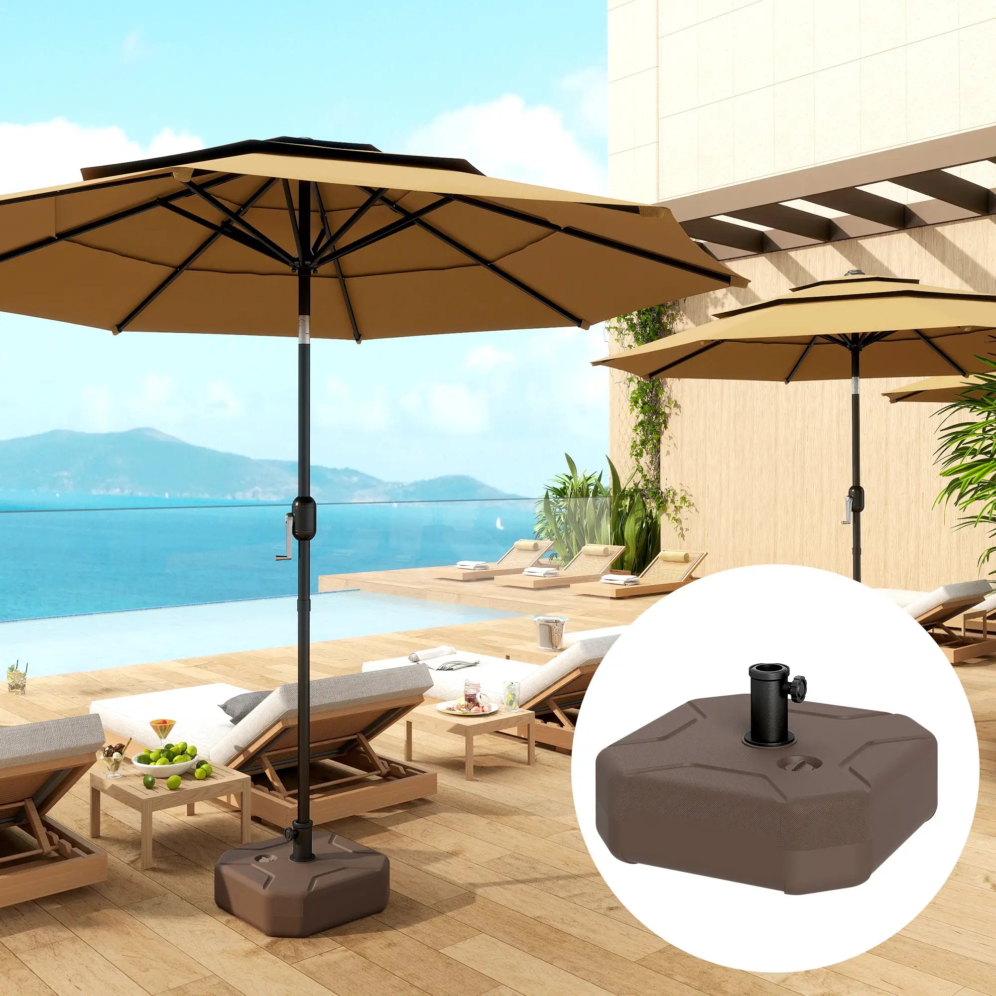 Square Patio Umbrella Base Holder, 17.7