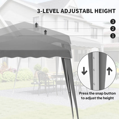 8' x 8' Pop Up Canopy, Foldable Outdoor Tent, Portable With Carrying Bag, Grey Pop Up Canopies at Gallery Canada