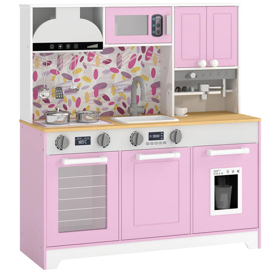 Kids Play Kitchen with Coffee Maker, Ice Maker, Storage, Blue Play Kitchen Pink, White, Gray, Silver, Black at Gallery Canada