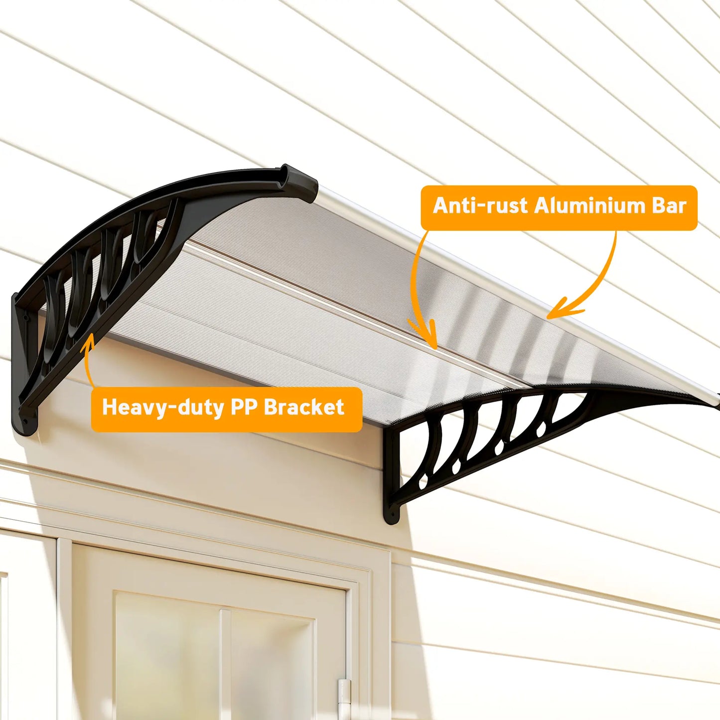 40.6" x 38" Polycarbonate Awning Door Canopy, UV Protection, Clear Door Awnings at Gallery Canada