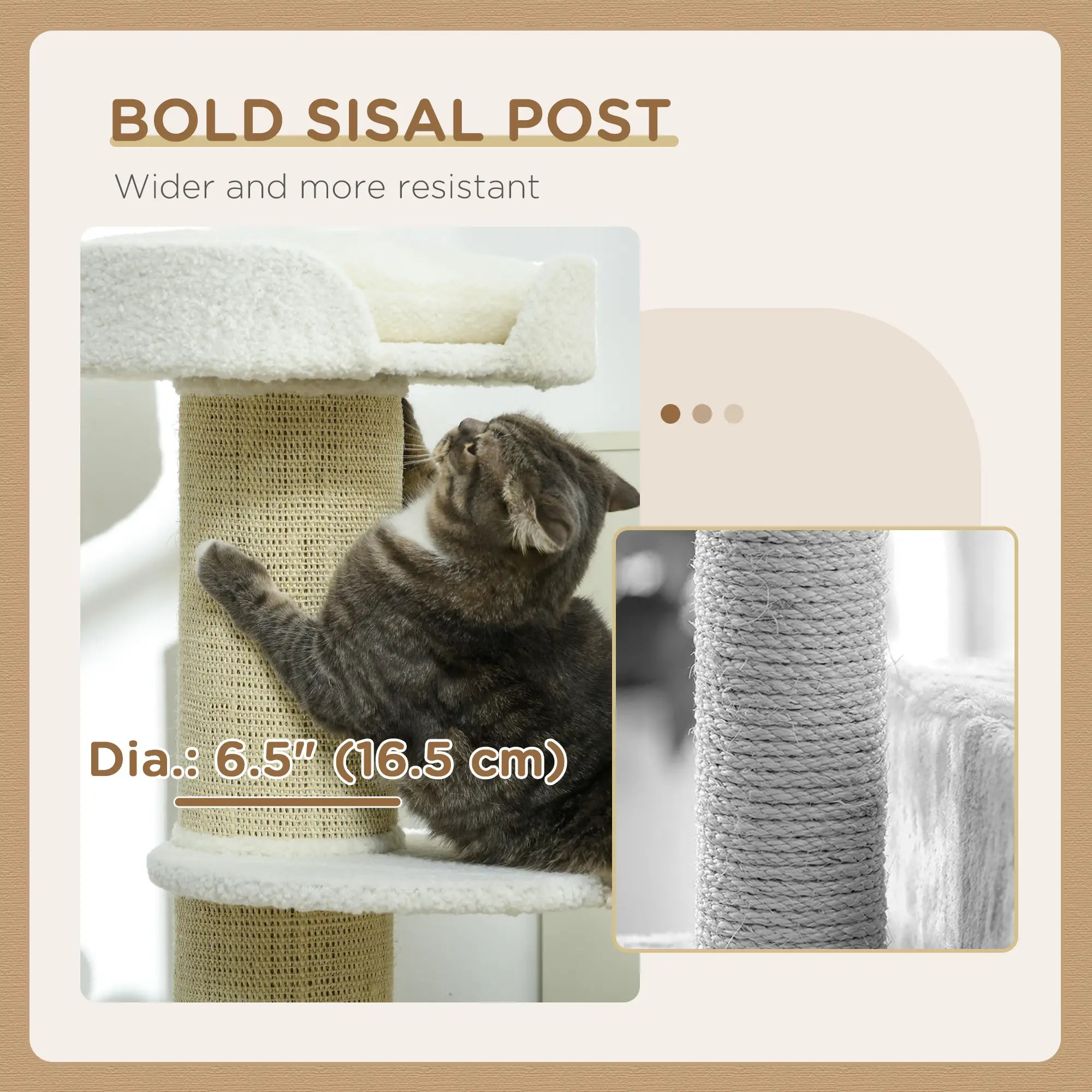 Cat Tree with Scratching Post, Bed, Cushion, Perch, 18