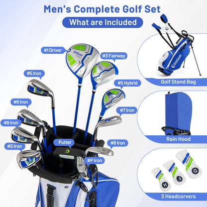 Men's Complete Golf Clubs and Bag Set with Headcovers and Putter, Blue Golf at Gallery Canada