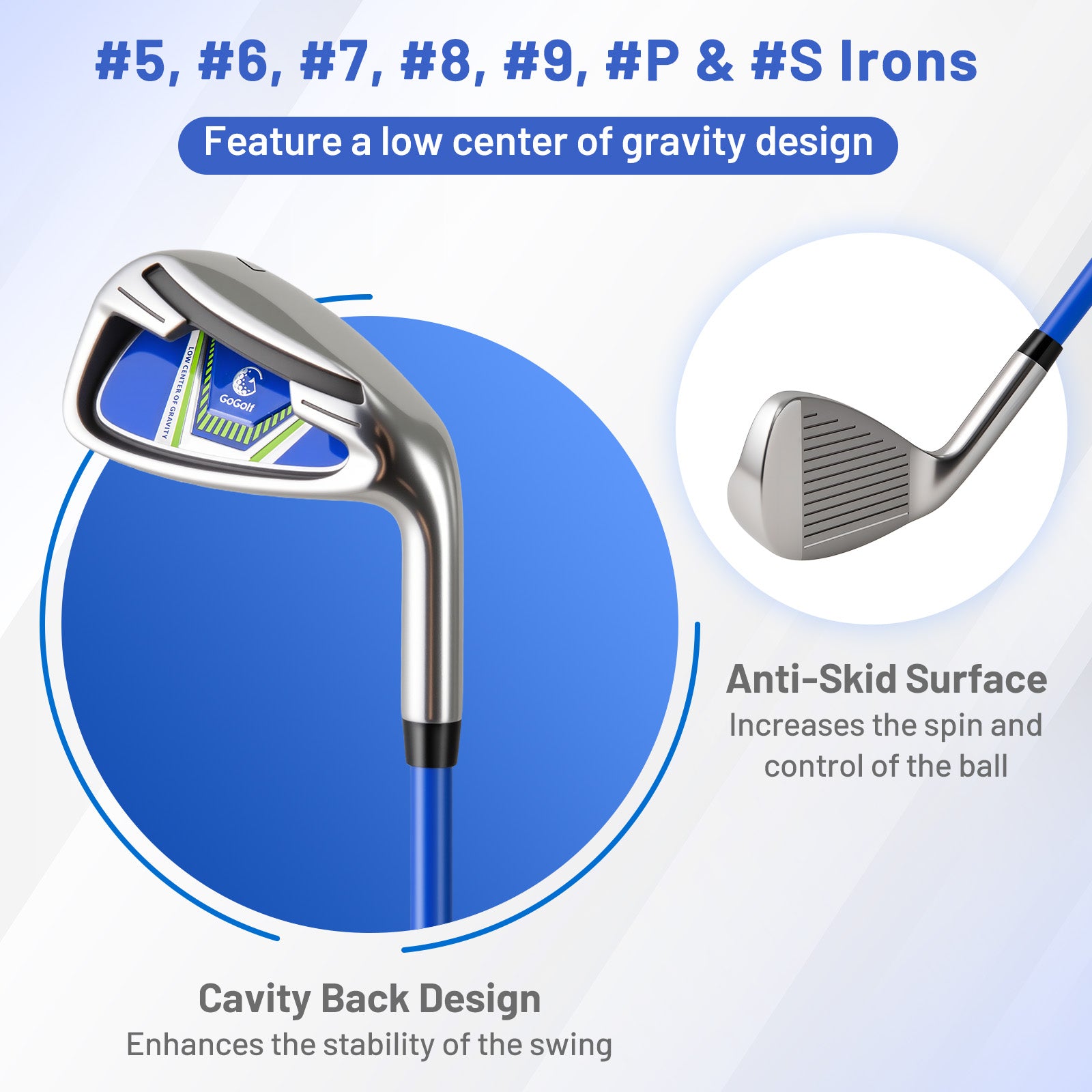 Men's Complete Golf Clubs and Bag Set with Headcovers and Putter, Blue Golf at Gallery Canada