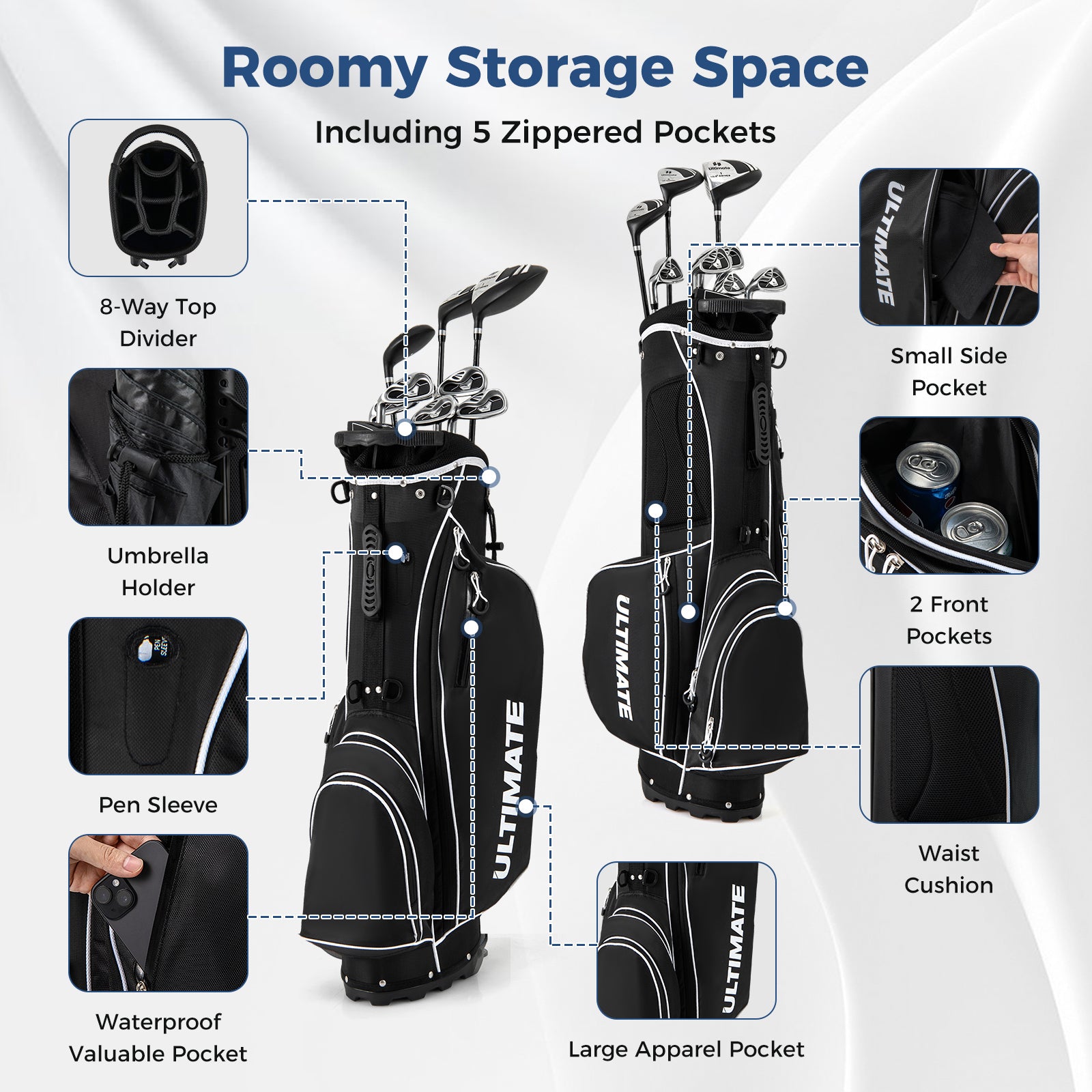 Complete Left Handed Golf Clubs Set With Stand Bag, Black Golf at Gallery Canada