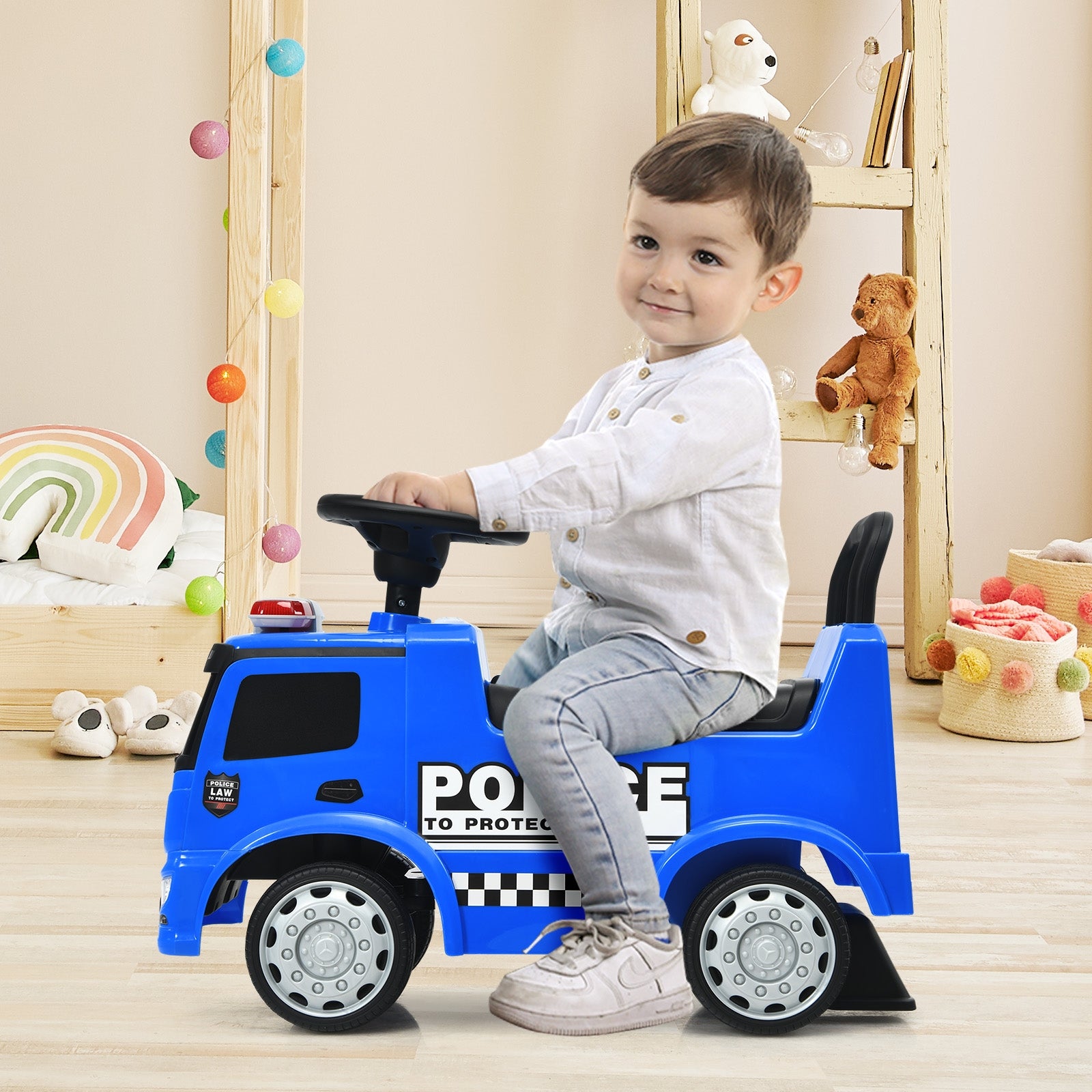 Kids Ride On Push Police Car, Blue Push & Pedal Ride On Toys at Gallery Canada