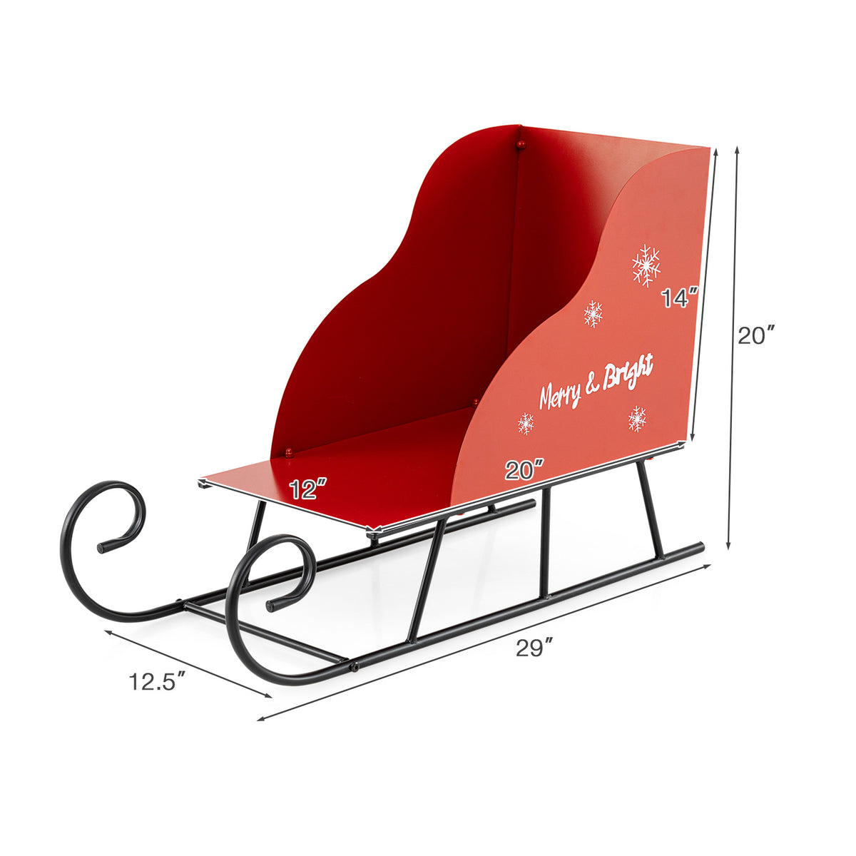 Metal Christmas Santa Sleigh Basket, Gift Storage Sleigh Christmas Decor & Accessories at Gallery Canada
